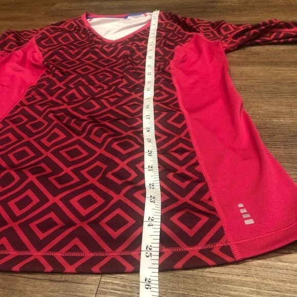 Lands' End Long Sleeve Athletic Shirt Colorblock Geometric XS Extra Small Pink - Picture 6 of 7